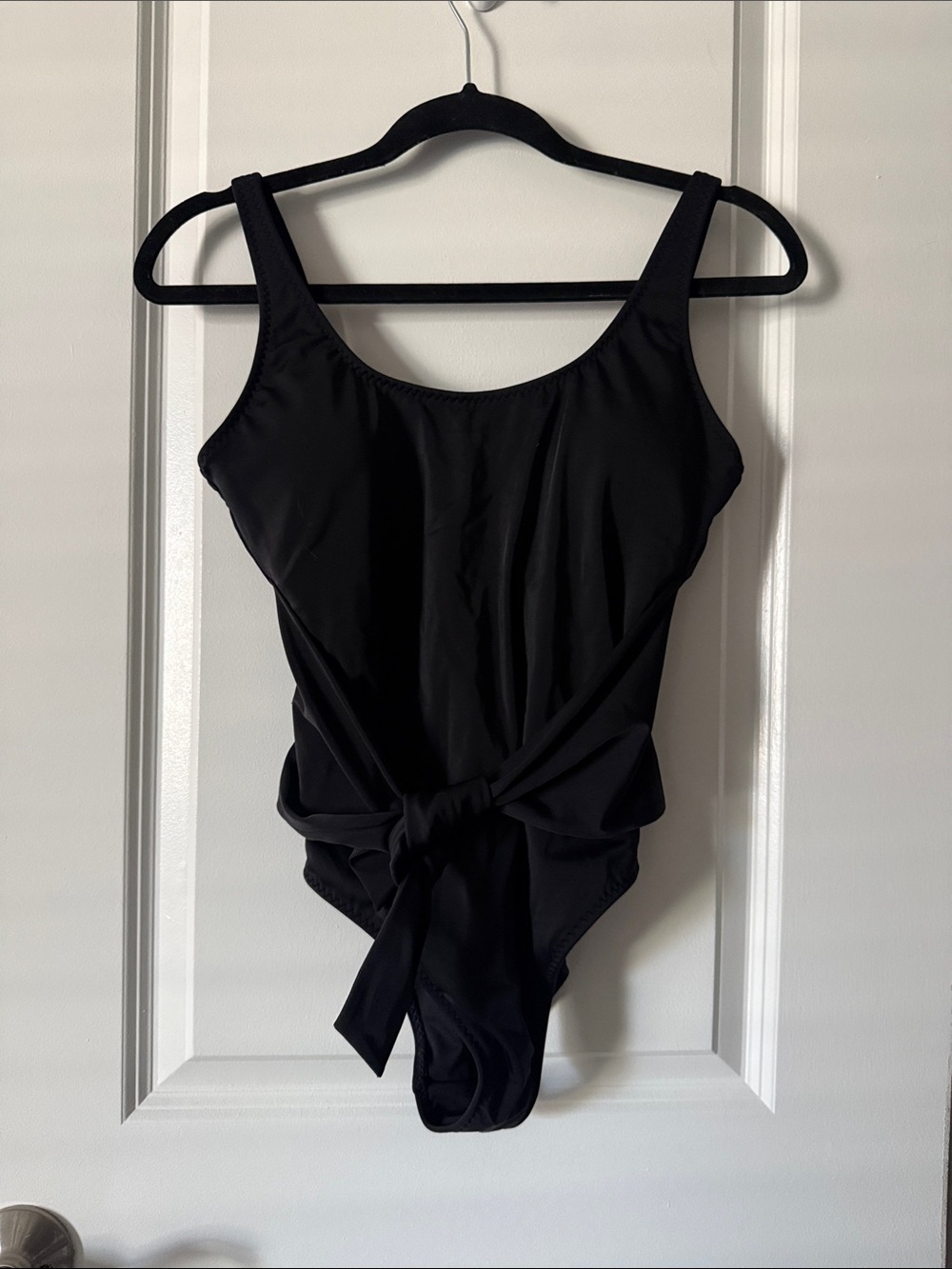Fabletics Black Scoop-Tie One-Piece Swimsuit